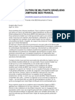 Lettres de Soutien de Militants Israéliens Du Bds À La Campagne Bds France