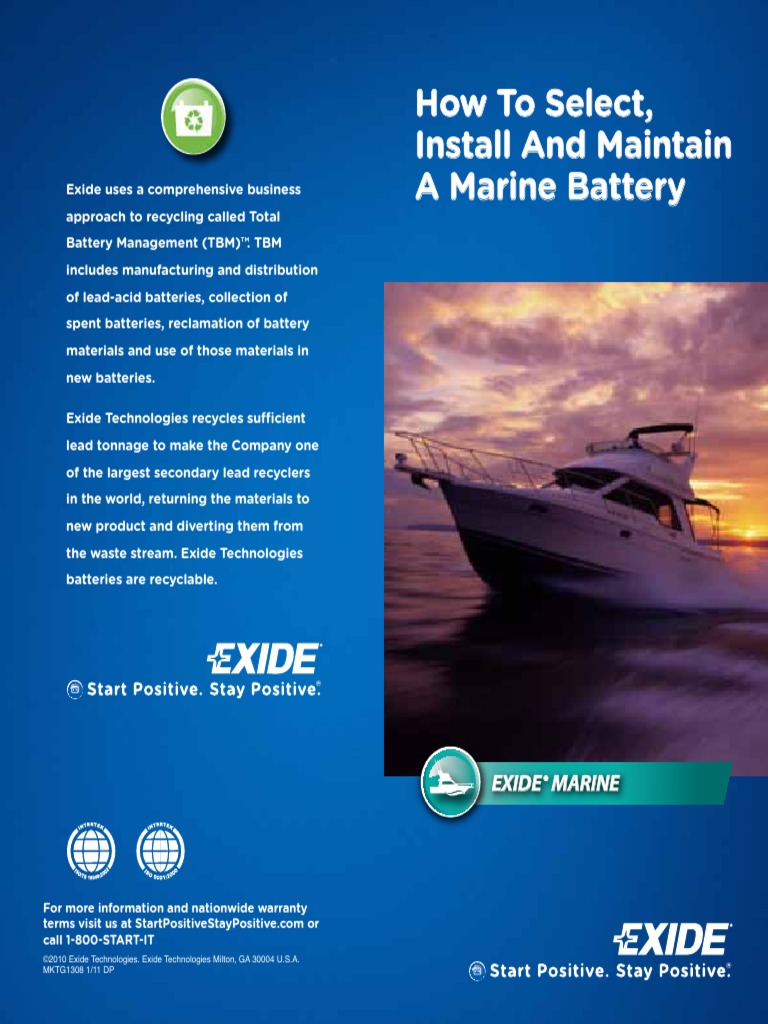 Exide Marine Battery Owner's Manual PDF Electricity Manufactured