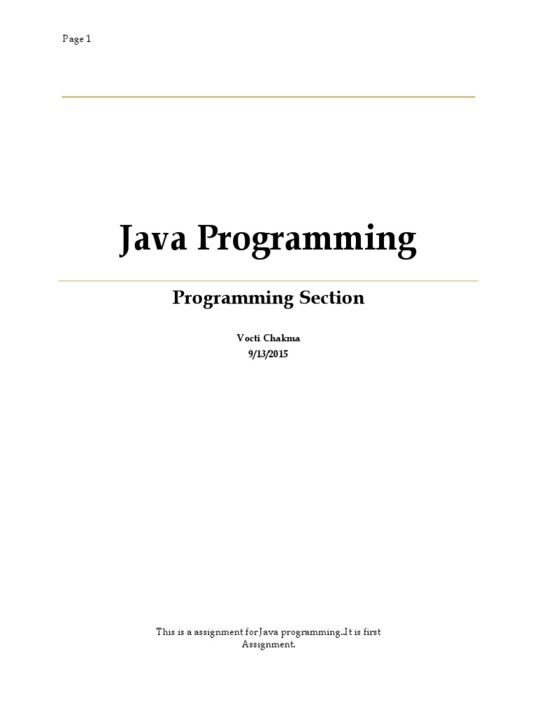 Java Programming | PDF | C (Programming Language) | Java (Programming ...