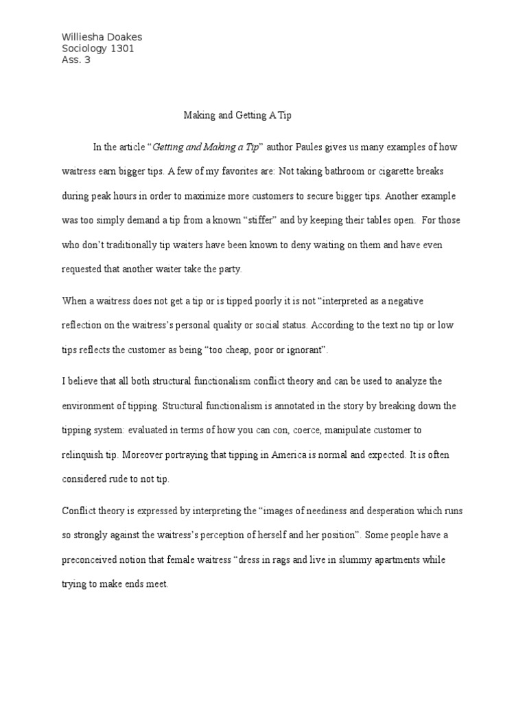 Making and Getting A Tip | PDF | Self-Improvement