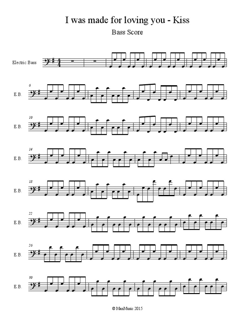 I Was Made for Loving You Kiss Bass