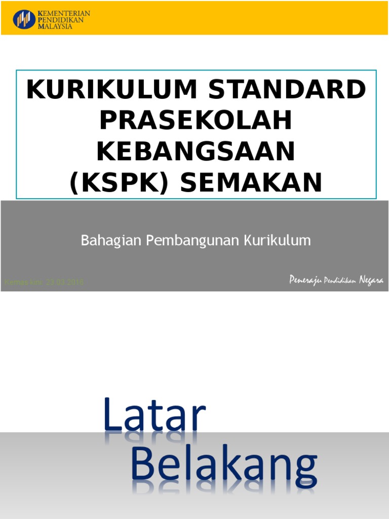 KSPK Prasekolah 2026: Panduan Kurikulum | PDF