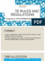 Debate Rules and Regulations