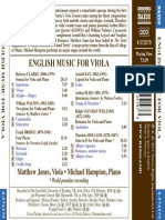 English Music For Viola: Matthew Jones, Viola - Michael Hampton, Piano