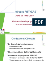 Présentation Du Programme REPERE