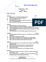 Sample Paper - 2010 Class - X Subject - Physics
