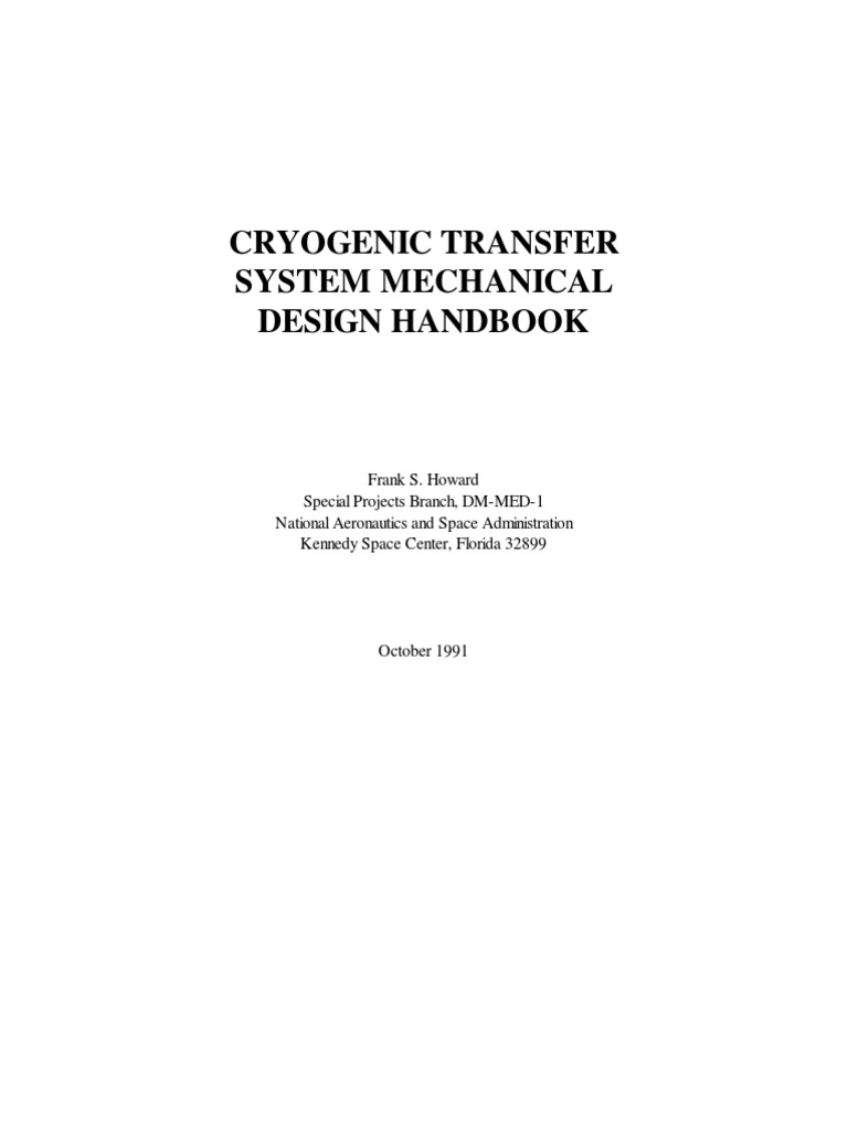 CRYOGENIC TRANSFER System Mechanical Design Handbook Cryo