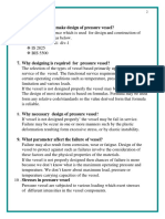 Codes and Parameters for Pressure Vessel Design and Failure