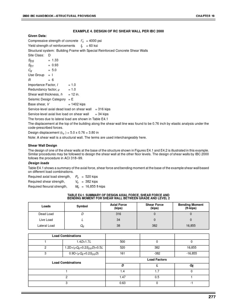 Shear Wall Design per IBC 2000 | PDF | Bending | Strength Of Materials