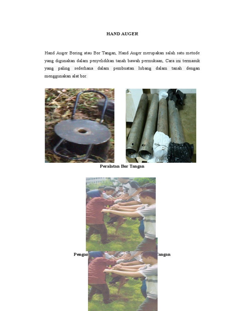 Metode Bor Tangan untuk Penyelidikan Tanah | PDF | Griya & Taman