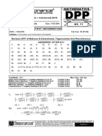 (1031) DPP 11 Matrices Determinant and Trigonometry B.PDF - TMP PDF