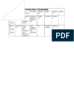 production timetable