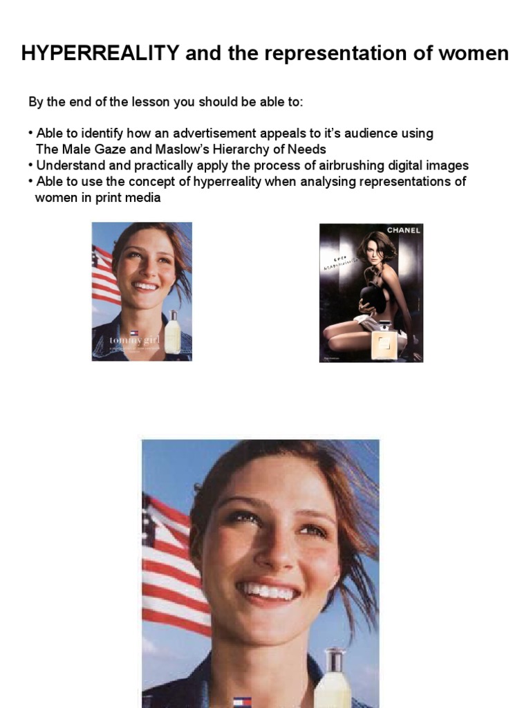 Airbrushing and Hyperreality Powerpoint PDF Communication