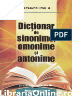 Dictionar de Sinonime Omonime Si Antonime - Alexandru Emil