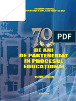 70 de ani de parteneriat în procesul educaţional / Bibl. Şt. a Univ. de Stat „Alecu Russo” din Bălţi ; alcăt. : Maria Fotescu, Elena Scurtu, Anna Nagherneac, Natalia Culicov ; red. resp. : Elena Harconiţa ; red. bibliogr. : Lina Mihaluţa ; design/cop.: Silvia Ciobanu. – Bălţi, 2015. – 318 p. – (Bibliographia Universitas, ISBN 978-9975-50-154-5). – ISBN 978-9975-50-153-8.