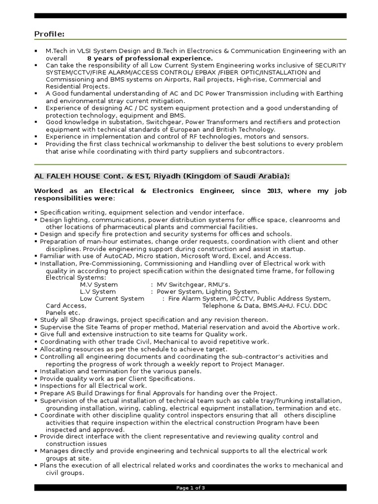 Senior Systems Engineer Profile | PDF | Security Alarm | Closed Circuit ...
