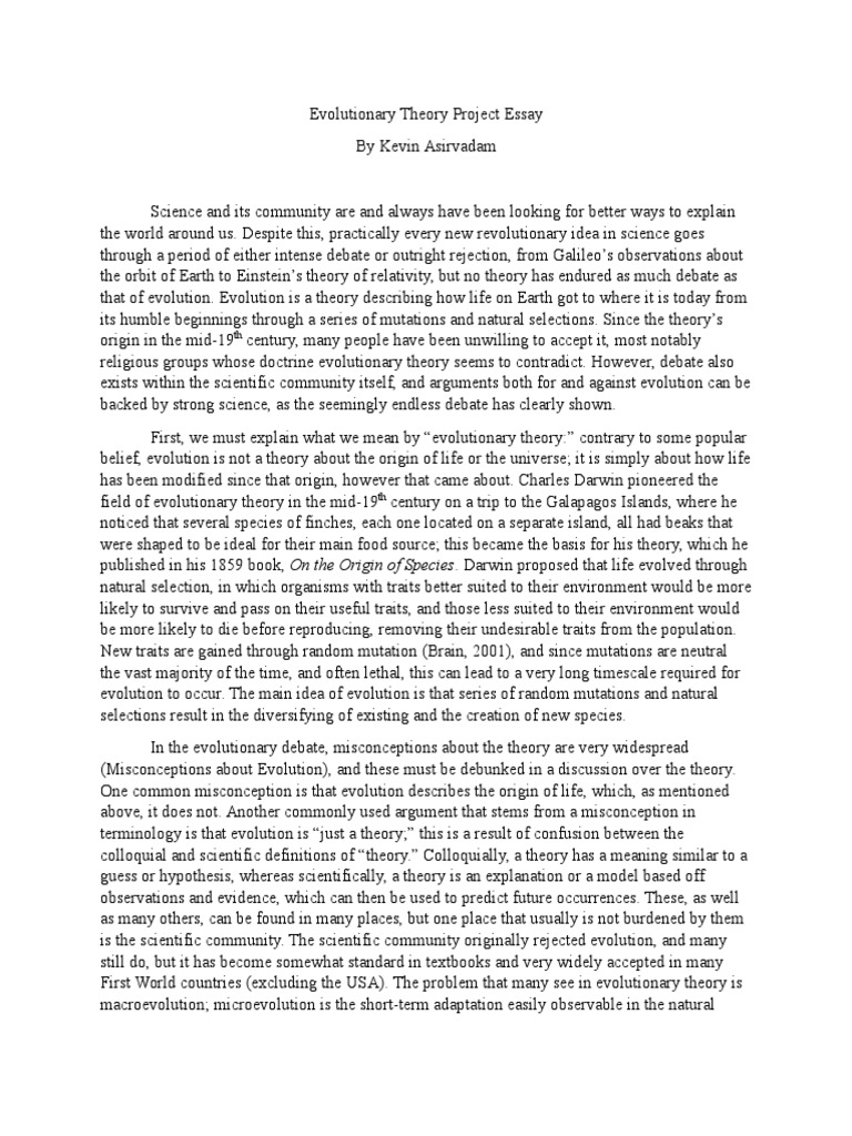 natural selection importance essay