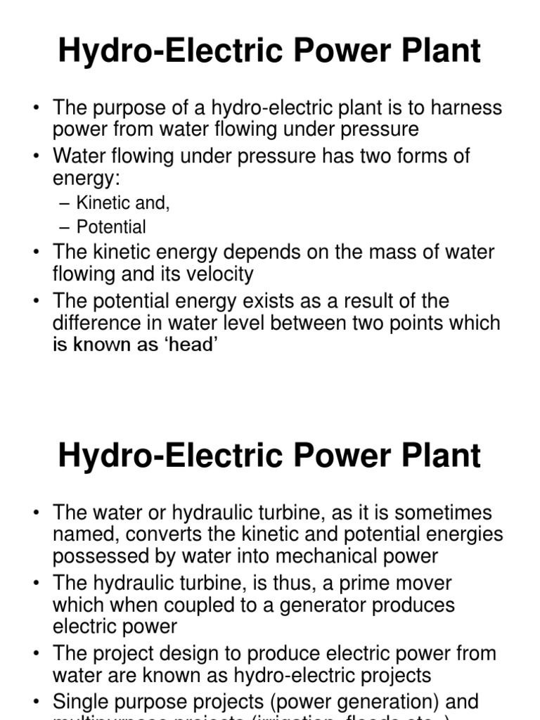 Hydro-Electric Power Plant Overview | PDF | Dam | Hydroelectricity