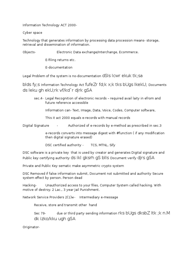 Information Technology ACT 2000 | PDF | Technology & Engineering