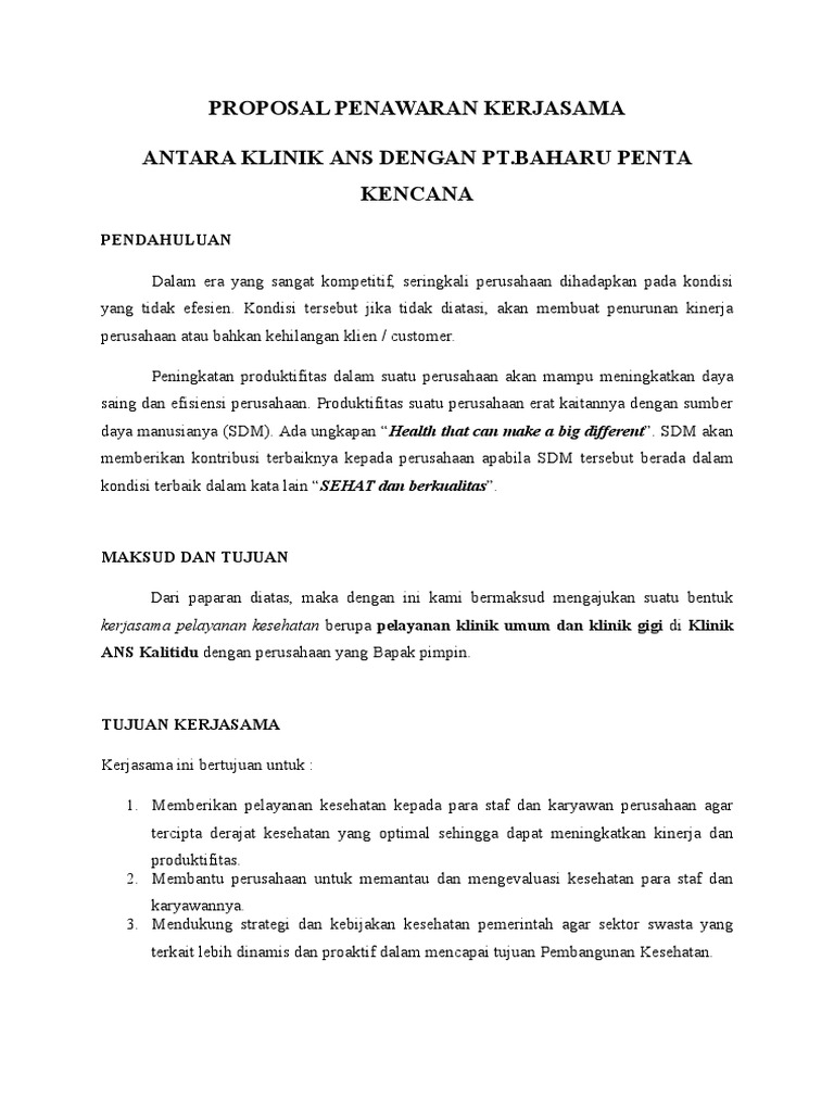 Proposal Penawaran Kerjasama Pt Baharu Contoh Surat Audiensi Ke Perusahaan Pdf.