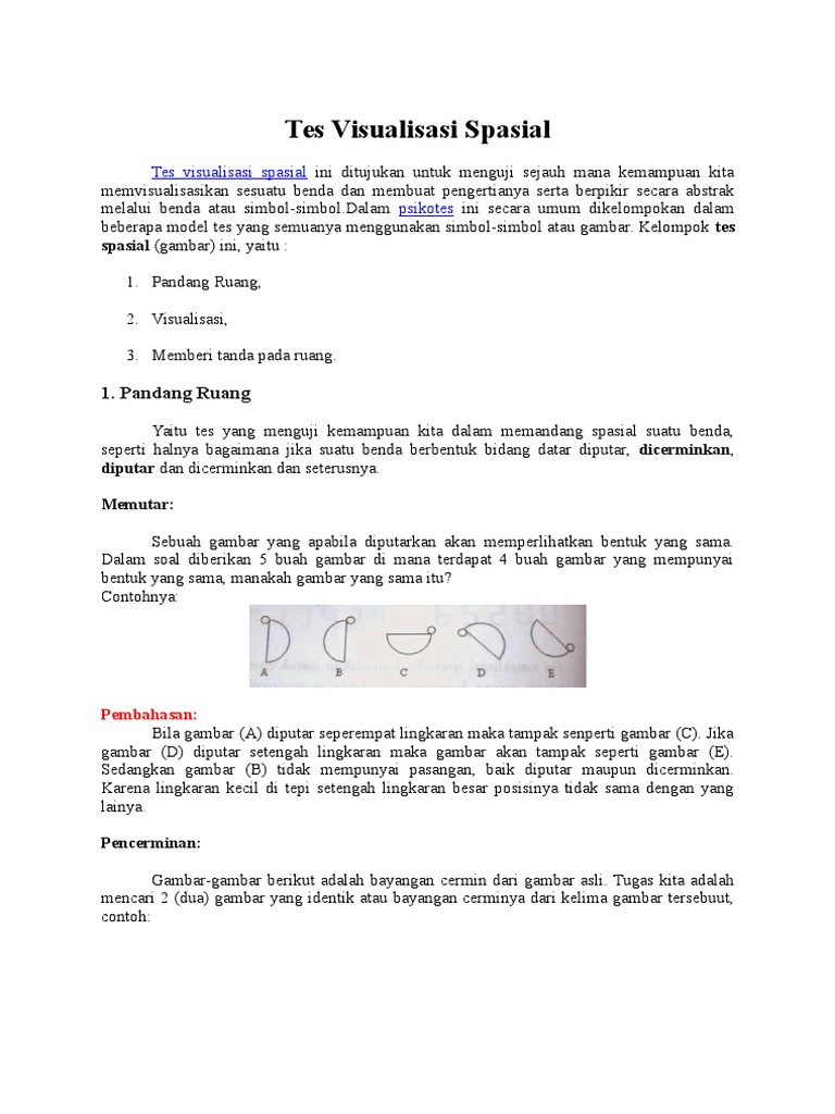 Contoh Soal Psikotes Pencerminan Gambar