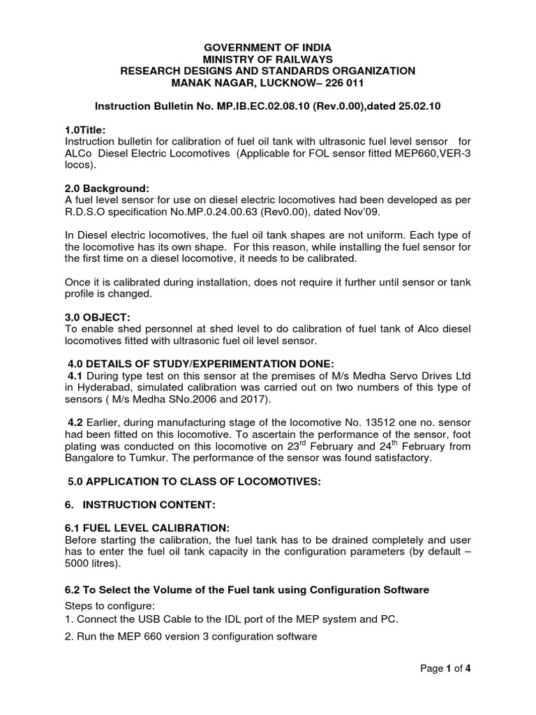 Fuel Tank Calibration Pdf Locomotives Calibration