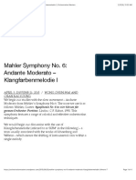 Mahler Symphony No. 6: Andante Moderato - Klangfarbenmelodie I