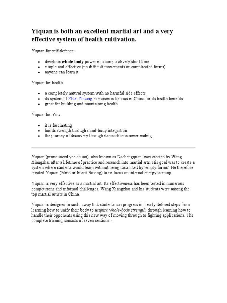 Yiquan Is An Excellent Martial Art PDF Qigong Tai Chi