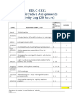 tillman 6331activity log - administrative assignments