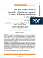 Modelo para personalización de actividades educativas aprovechando la técnica de Razonamiento basado en Casos (RbC)