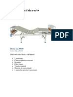 Cama Manual Sin Rodos y Colchon