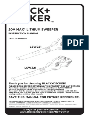 BLACK & DECKER 20v LI-ION BATTERY CHARGER MODEL: LCS200