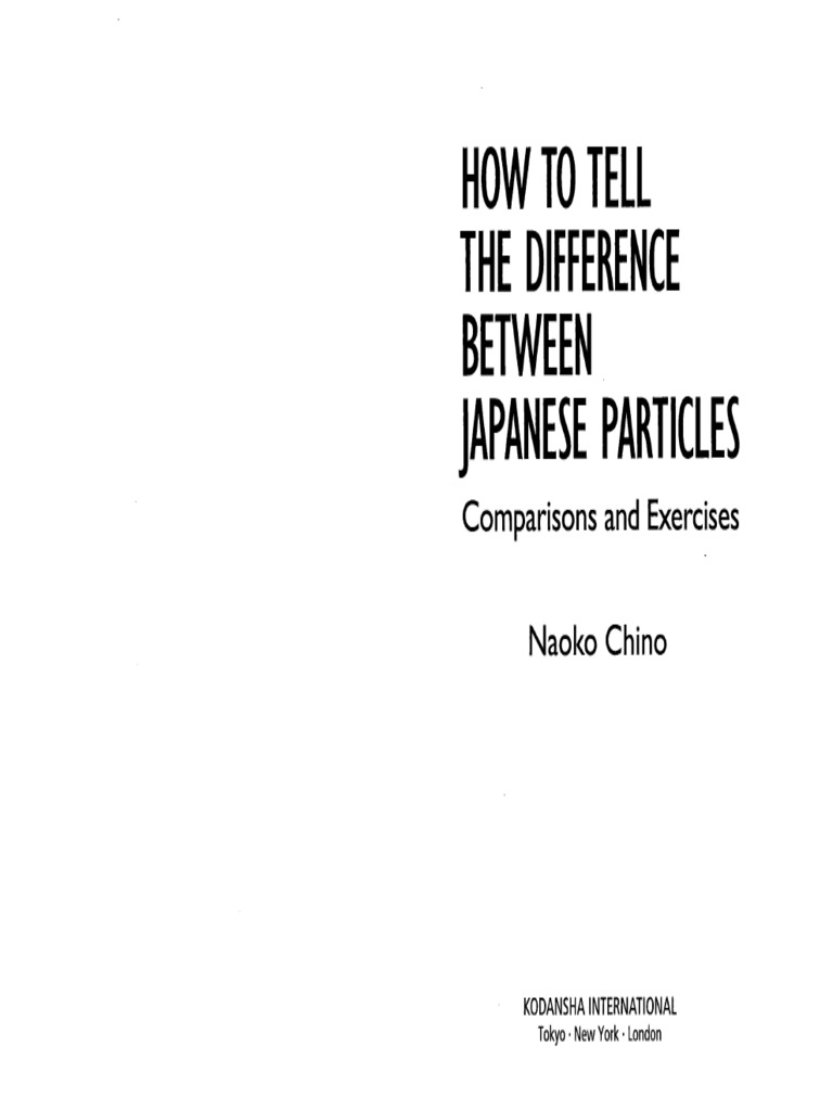 How To Tell The Difference Between Japanese Particles Pdf