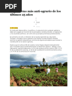 El Gobierno Más Antiagrario