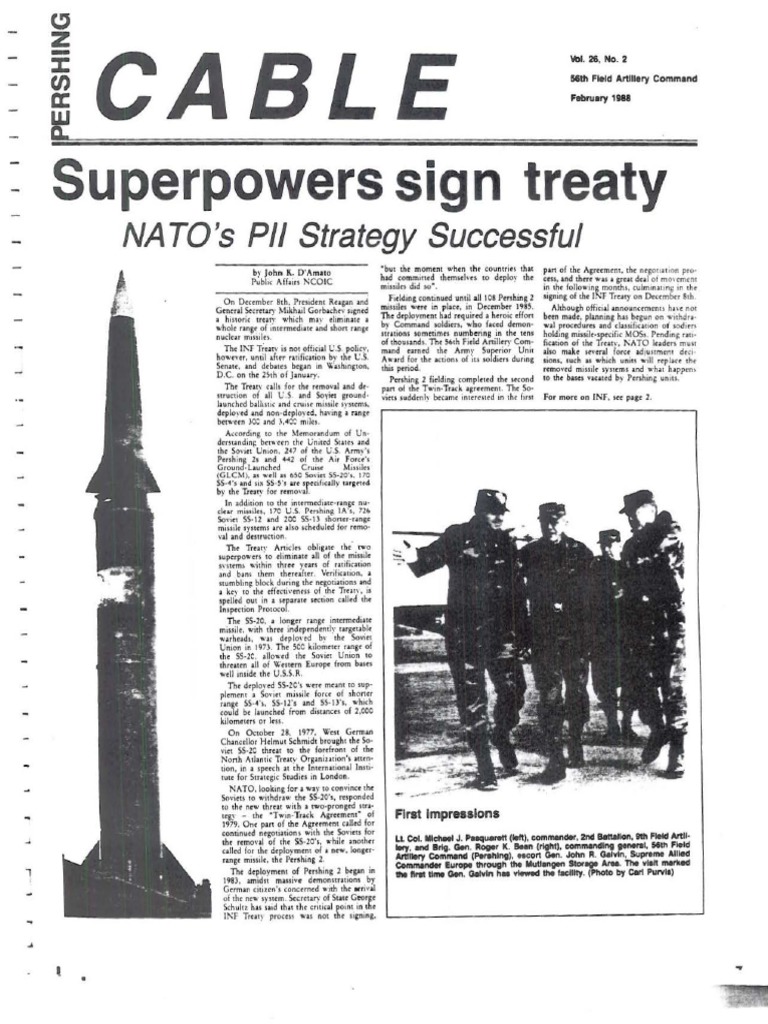 The Pershing Cable (Feb 1988) | PDF | Military
