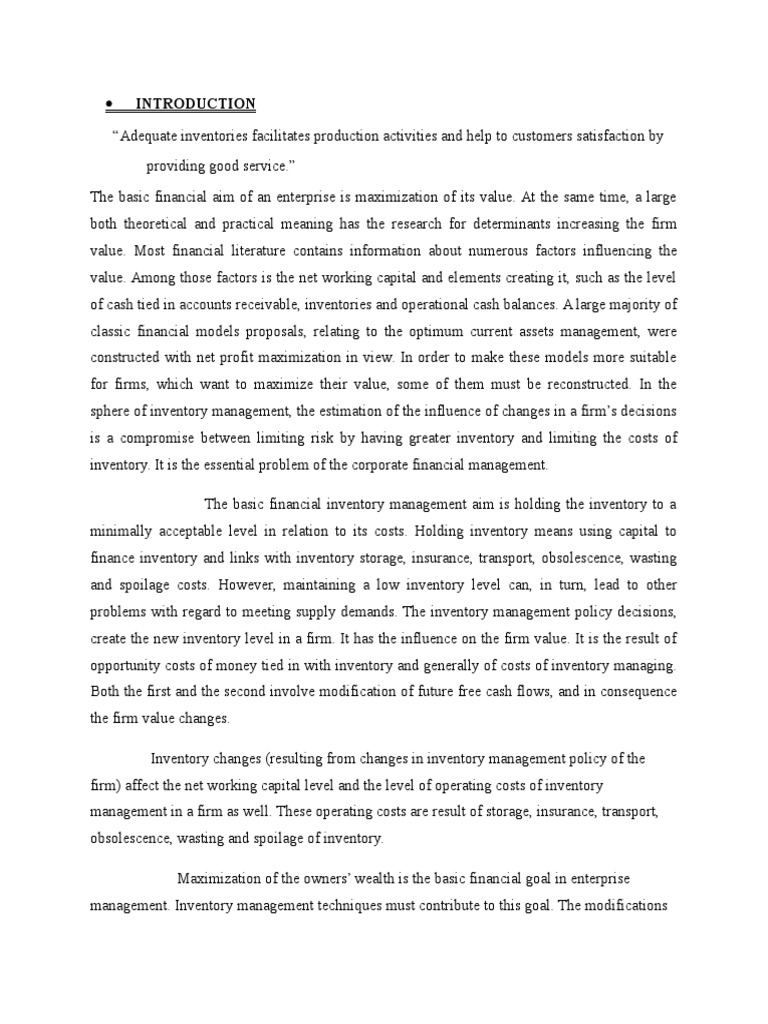 Project Report On Inventory Management | PDF | Inventory | Perfume