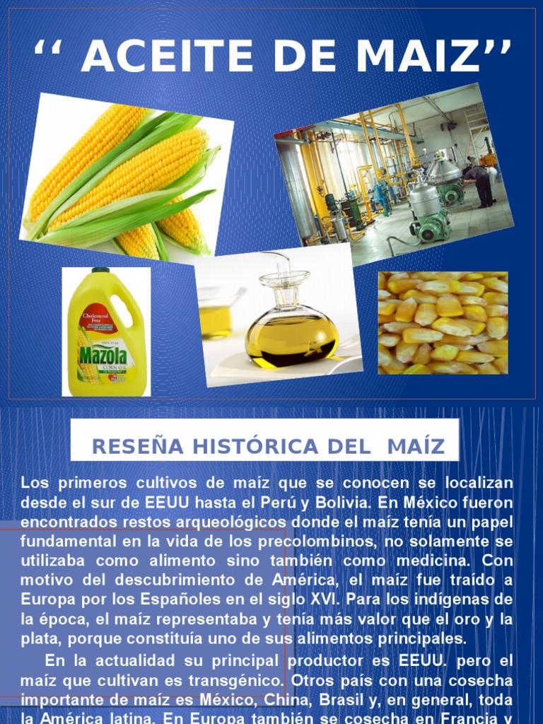Aceite de Maíz PDF Petróleo Maíz