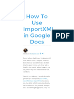 Sheets ImportXML Tutorial