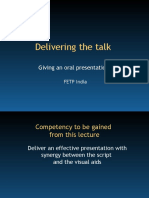 Delivering The Talk: Giving An Oral Presentation