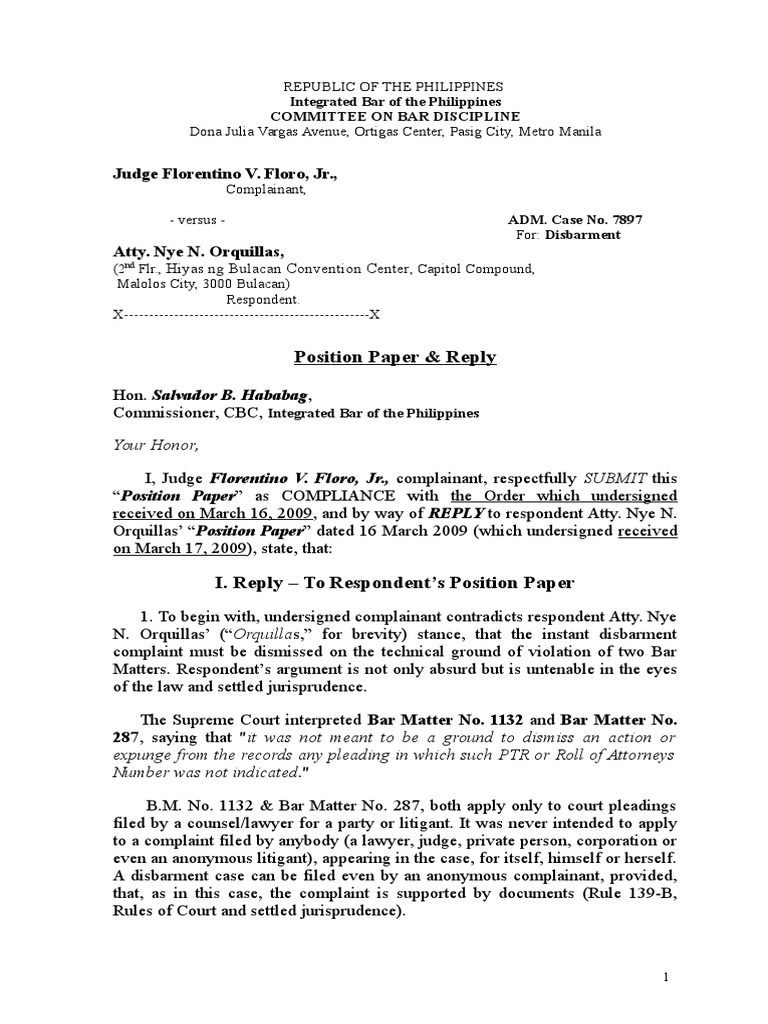 ADM-Case-No-7897-Position-Paper.doc | Complaint | Pleading