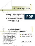The World of Linear Equations: y MX + B