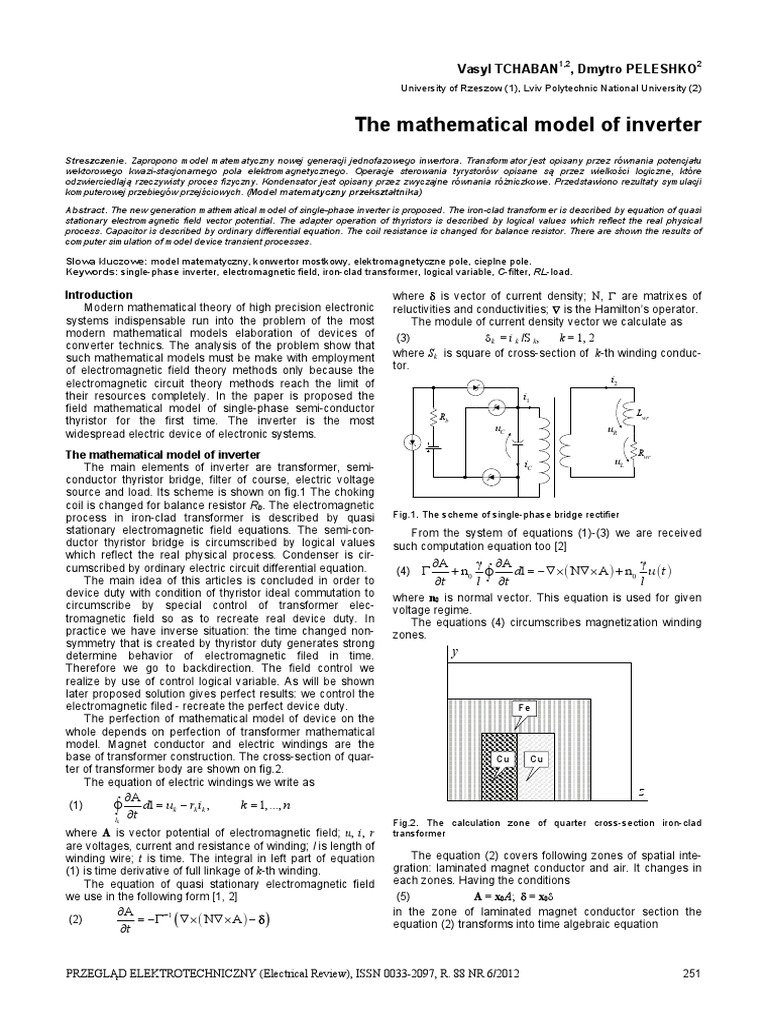 Mathematical Model of Single-Phase Inverter | PDF | Power Inverter ...