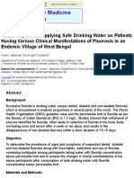 Health Impact of Supplying Safe Drinking Water On Patients