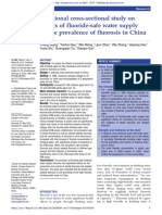 A National Cross-Sectional Study On Effects of Fluoride-Safe Water Supply On The Prevalence of Fluorosis in China