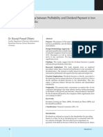 A Study On Relationship Between Profitability and Dividend Payment in Iron & Steel Industries in India