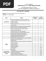 FY MSC Community Health Nursing Clinical Specialty I