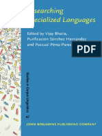 Bhatia, Hernández, Pérez-Paredes - 2001 - Researching Specialized Languages