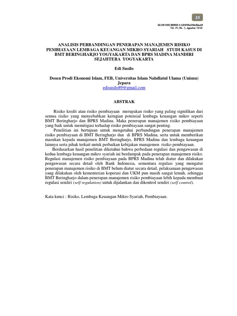 33 Jurnal Manajemen Bisnis Pdf Info Dana Tunai