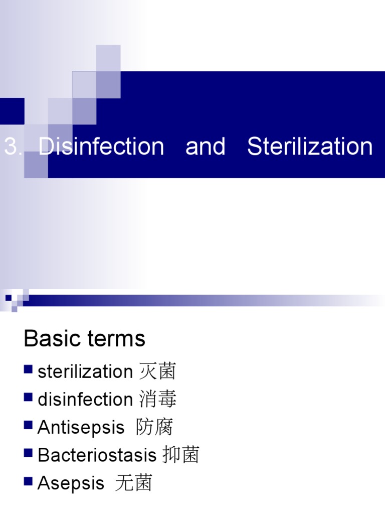 Disinfection and Sterilisation PDF Sterilization (Microbiology
