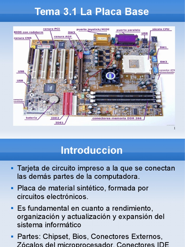 Partes y Tipos de Placas Base | PDF | Compatibles con PC Ibm | Hardware ...
